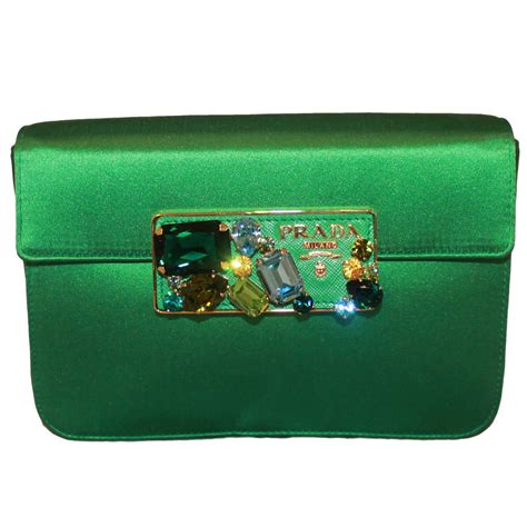 prada green rhinestone bag